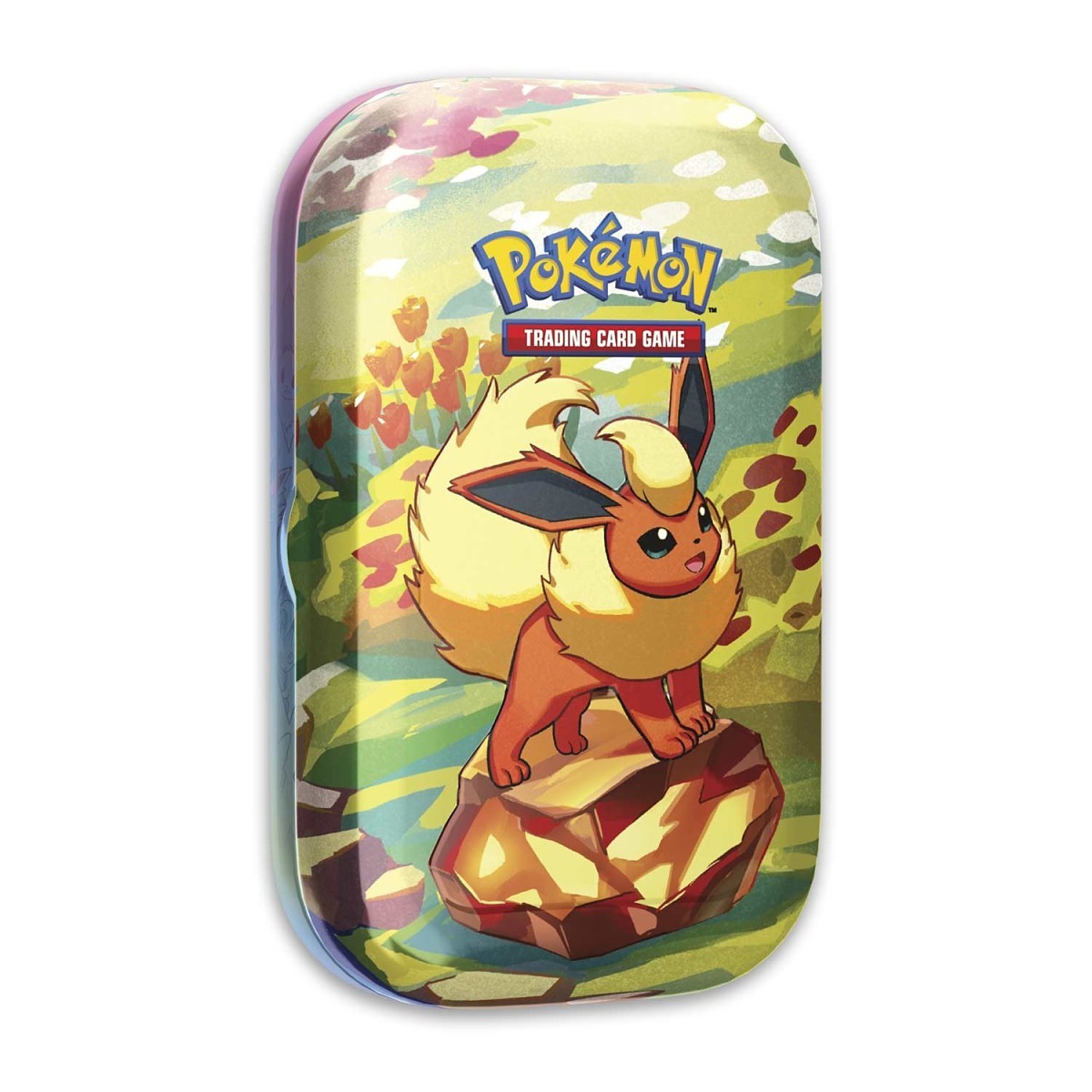 Pokemon Scarlet & Violet: Prismatic Evolutions Flareon Mini Tin, English Edition